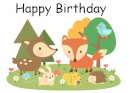 Woodland Forest Friends Edible Icing Image - A4